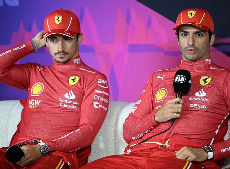 Charles Leclerc e Carlos Sainz Jr, piloti della Ferrari - fonte Ansa Foto - giornalemotori.it